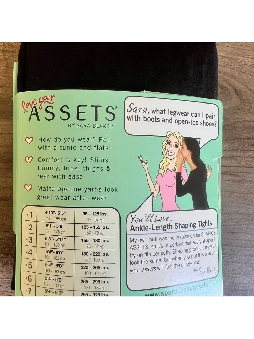 Love Your Assets by SPANX Ankle Length Shaping Black Tights Size 3 #H243023